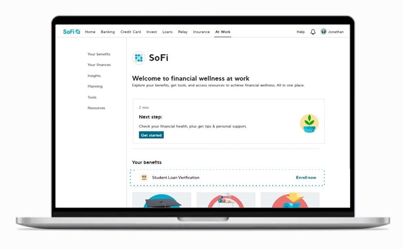 SoFi at Work Dashboard